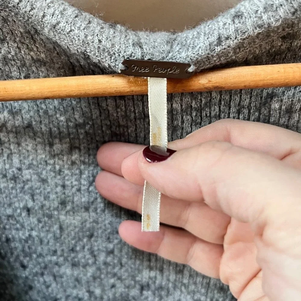 Free‎ People U-Neck Hoodie Wool Sweater Pullover- Size S